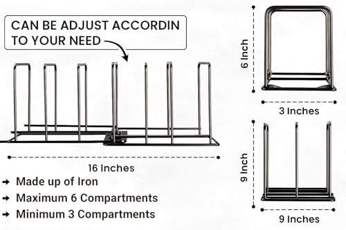 Image of Cast Iron Frying Pan Holder Organizer Rack, Pans Pot Stand cutting board Dish Rack Storage Stand for Kitchen Cabinet, Countertop, [ Without pan]