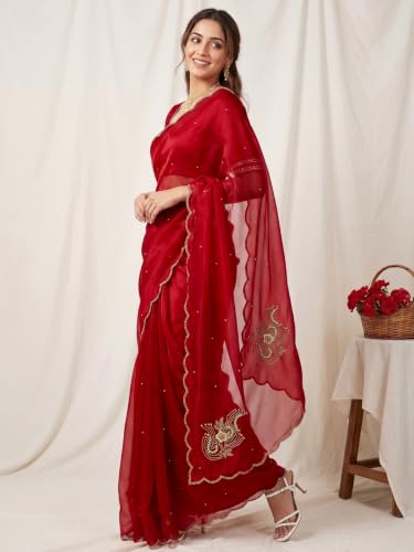 Satrani tissue silk ghungroo saree – image 3