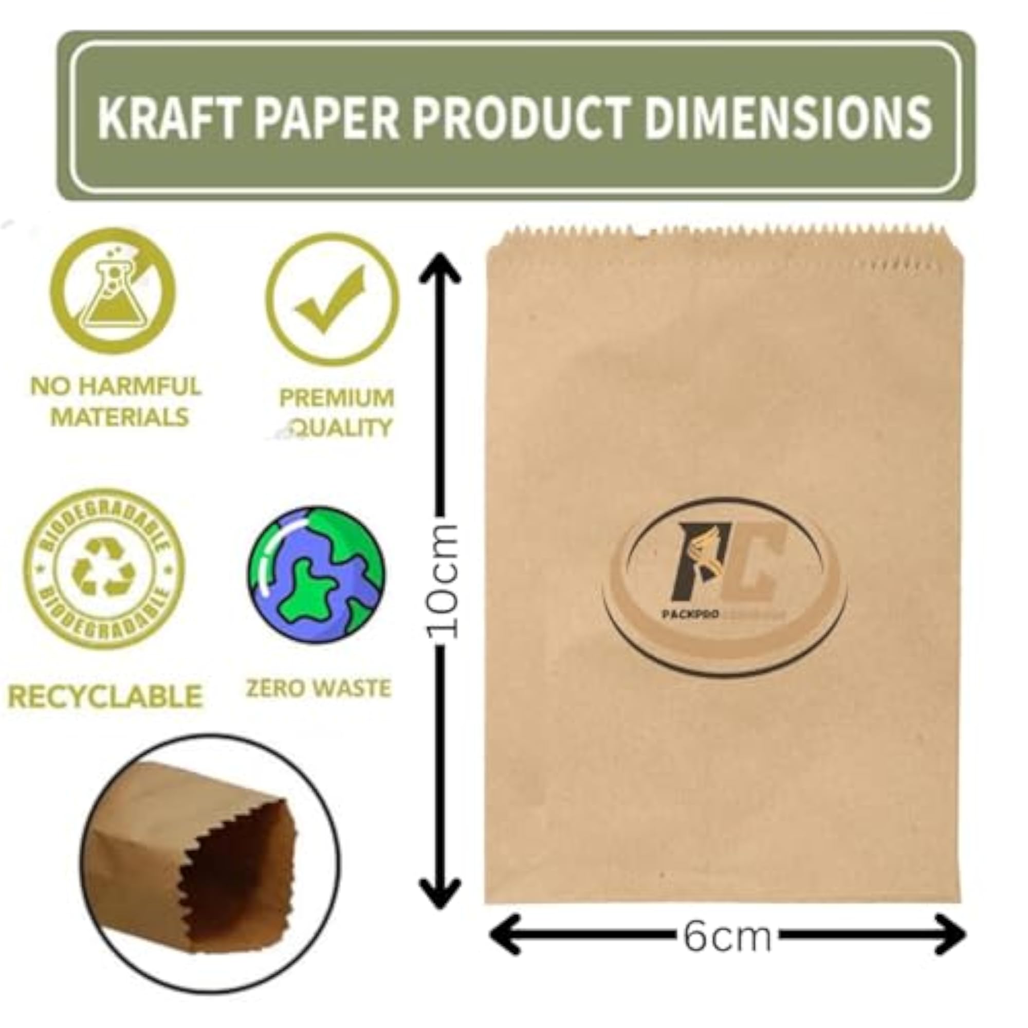 Small Kraft Paper Covers, Eco-Friendly Recyclable Bags
