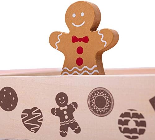Bigjigs Toys Wooden Box of Biscuits Play Food - 9 Assorted Wooden Play Food Biscuits , Quality Toy Food for Toddlers & Children , Perfect Kids Wooden Kitchen Accessories for Tea Parties