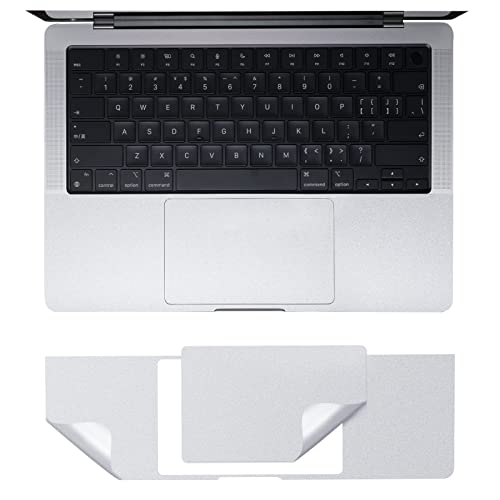 LENTION Handballenauflage Cover Skin Kompatibel mit MacBook Pro 14 Zoll Protective 2021 Vinyl Decal Sticker mit Trackpad Protector (Silber) Cover