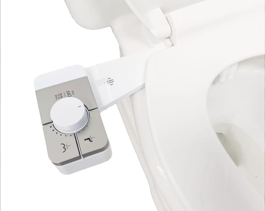 Vestomeli Bidet Attachment for Toilet Seat Adjustable Angle Dual Nozzle Self-Cleaning Non-Electric Bidet Attachment