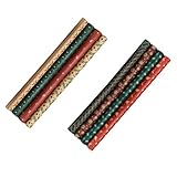 FONDOTIN 8 Piezas Papel de Navidad Kraft Papel para Envolver DIY Diseño Vintage con Navideños Muñeco Árbol Reciclable para Fiestas