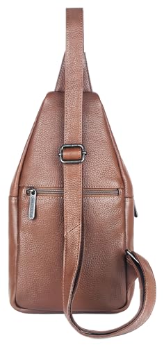 Image of WildHorn Leather Sling Crossbody Bag for Men, Stylish Chest Shoulder Bag for Men Women, Adjustable Strap for Commuting Travel Outdoor Activities Cycling