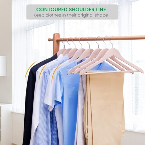 Image of DEZNA Premium Hanger Set of 12 Unbreakable Plastic Wooden Look Cloth Hanger for Hanging Suits /Pants /Shirts /Skirts etc (12)
