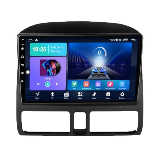 9 Android 14 Radio Estéreo para Coche con Navegación GPS Controles en el Volante/SWC AHD Cámara de Marcha atrás Bluetooth Carplay Radio FM WiFi Control por Honda CR-V CRV 2 2002-2006(D3(12G+256G))