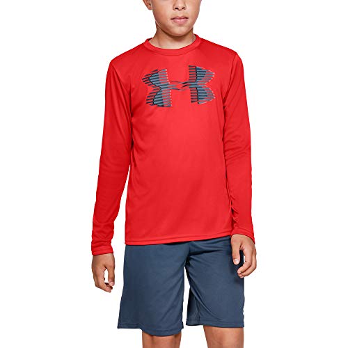 Under Armour Tech Big Logo Long sleeve, Martian Red//Pitch Gray, Youth Large