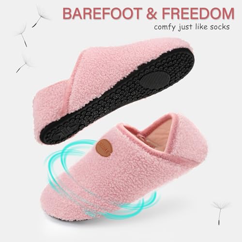 Image of ATHMILE House Slippers for Women Men Indoor Barefoot House Shoes Soft Socks | Furry Slip on Cozy Comfy Flexible Machine Washable Home Bedroom Travel Hospital Yoga Gifts for Mom Grandma