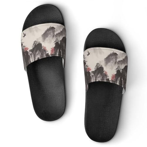 Claquettes oiseau de montagne coucher du soleil sandales de bain unisexes taille 37
