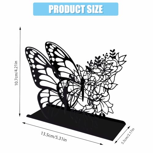 Porte-serviettes papillon en fer noir pour table - 3