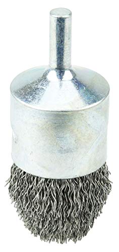 Image of Weiler 10322 Controlled Flare Crimped Wire End Brush 1 inch, .014 inch Stainless Steel Fill, Made in The USA (Pack of 10)