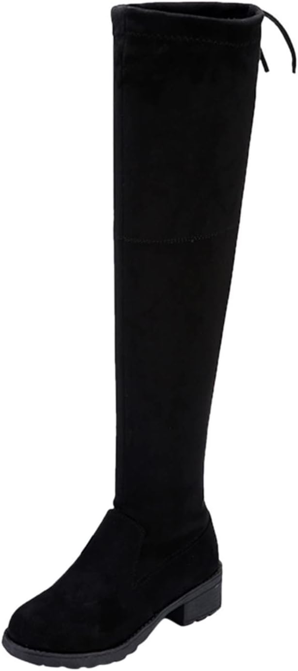 Knee Length Heels Shoes Winter Comfort Boots Over Boots Chunky Women's Boots Women's Boots