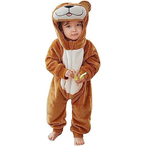 YloveM Baby Flannel Hooded Jumpsuit Cover