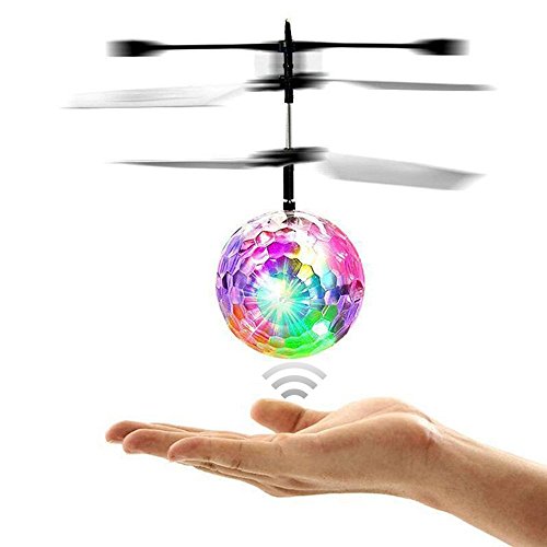 RC Toy, RC Flying Ball, RC infrared Induction Helicopter Ball Built-in Shinning LED Lighting for Kids, Teenagers Colorful Flyings for Kid's Toy (Transparent)