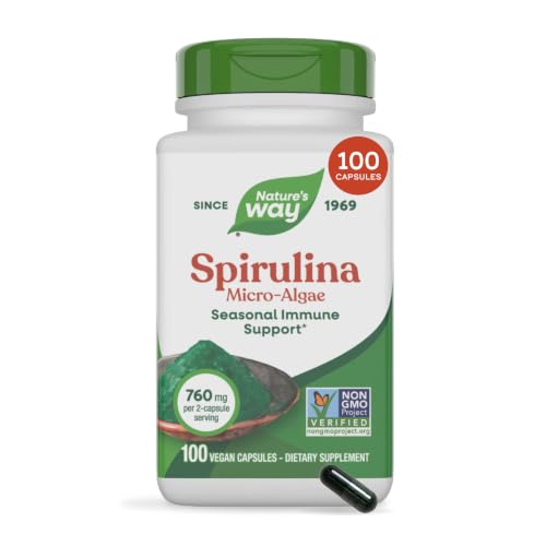 Nature's Way Spirulina Capsules, Seasonal Immune Support*, Vegan, 100 ct - image 1