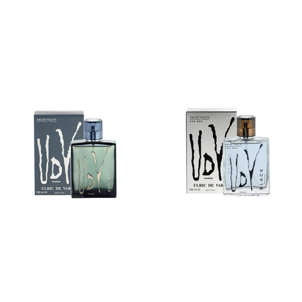 Ulric De Varens Udv Eau De Toilette Spray for Men, 100 ml and Black Eau de Toilette, 100ml