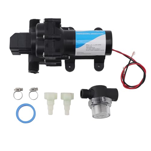Wassertransferpumpe, Kunststoff, 12 V DC, Selbstansaugende Elektro-Versorgungspumpe, Tragbare Elektrische Membranpumpe für Wohnmobile, Autos, Yachten