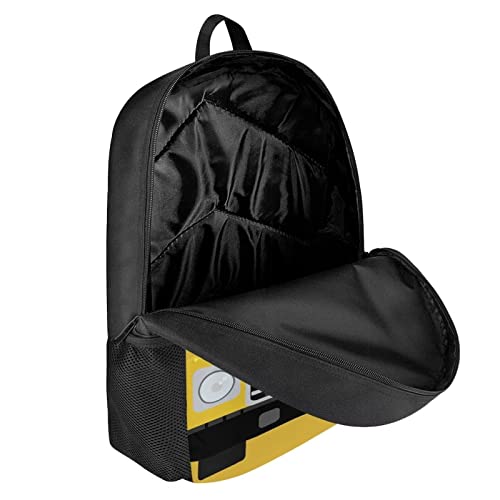 Girls Boys Cute Funny School Bus Print Backpack for School Student Zipper Large Capacity Padded Personalized Yellow Backpack Kids Daily Lightweight Bookbag3