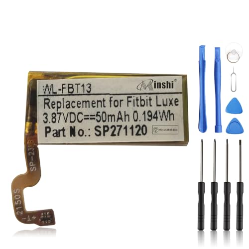 MINSHI Fitbit�Ή� LSS271120P Luxe �o�b�e���[ - 3.87V�A50mAh �݊��o�b�e���[ �C���p��t�H��t��2026CK