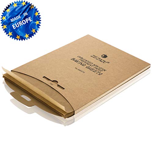 ZeZaZu Parchment Paper Sheets for Baking - MADE IN EUROPE - Precut 12x16