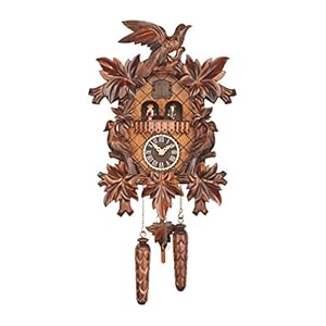 Trenkle Quartz Cuckoo Clock with Music 7 Leaves, 3 Birds TU 369 QMT HZZG