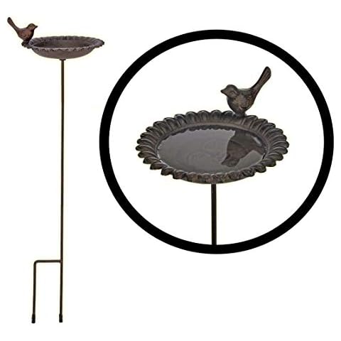 Bambelaa! Cast Iron Bird Bath Garden Bird Bowl Bird Water Bird Bath Feeder Bowl Water Potions Hanging or Pedestal Cover