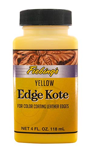 Fiebing's Edge Kote 4 Fl Oz - Yellow - for Coloring Leather Edges on Purses, Bags, Shoes, Holsters, Wallets,etc