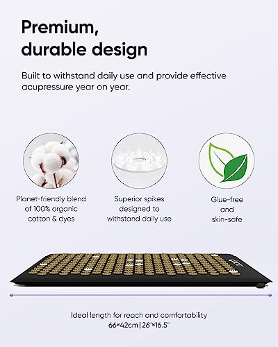 Massage Acupuncture Mat And Pillow Set,Back Acupressure Mat For Sciatica Pain Relief (Gold) #TOP2