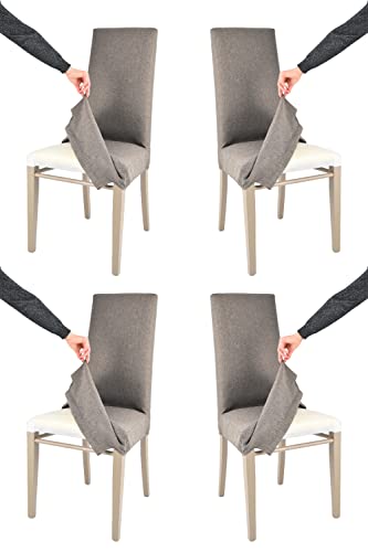 Tommychairs - Set 4 Sillas Tapizadas Con Funda Removible Jazz Para Cocina, Comedor Y Restaurante, Robusta Estructura En Madera De Haya Capuchino, Asiento Y Respaldo Forrado Con Funda De Tela Corzo Tommychairs - Set 4 Sillas Tapizadas Con Funda Removible Jazz Para Cocina, Comedor Y Restaurante, Robusta Estructura En Madera De Haya Capuchino, Asiento Y Respaldo Forrado Con Funda De Tela Corzo