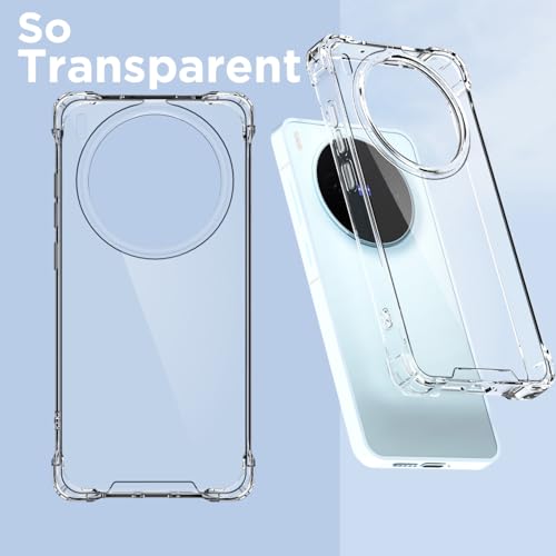 Image of Amazon Basics Back Cover for Vivo X300 5G PC + TPU Clear Transparent Raised Edges Shockproof Protective Phone Bumper Case (Transparent)