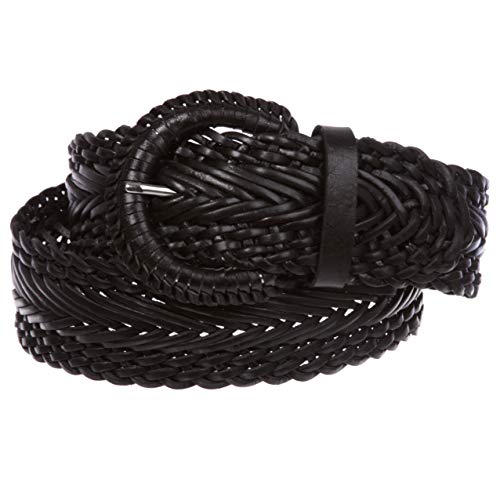 Women's 2" Wide Braided Woven Round Leather Belt2