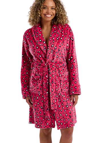 Robe de chambre léopard en polaire pelucheuse Indigo Sky Femme