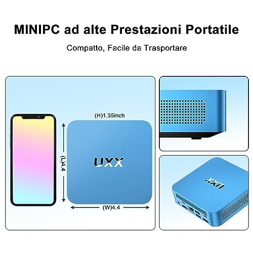 UXX Mini PC W11 Pro Supporto 512GB SSD Expansion