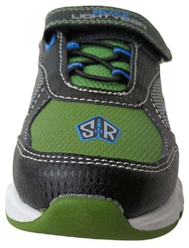 Disney Boy's Toy Story Woody Buzz Lightyear Light Up Sneakers (Black/Green, Numeric_9)4