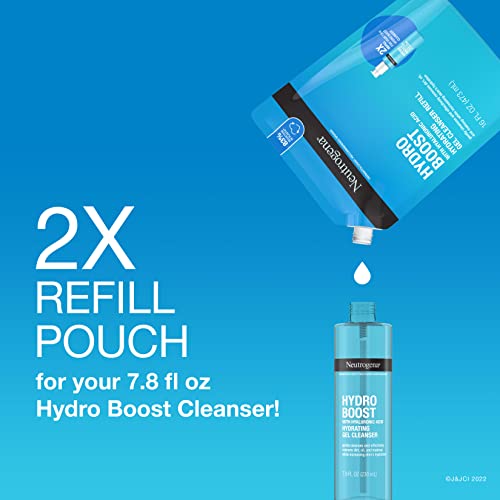 Neutrogena Hydro Boost Lightweight Hydrating Facial Cleansing Gel, Gentle Face Wash & Makeup Remover With Hyaluronic Acid, Hypoallergenic & Non Comedogenic, Refill Pouch, 16 Fl. Oz #TOP4