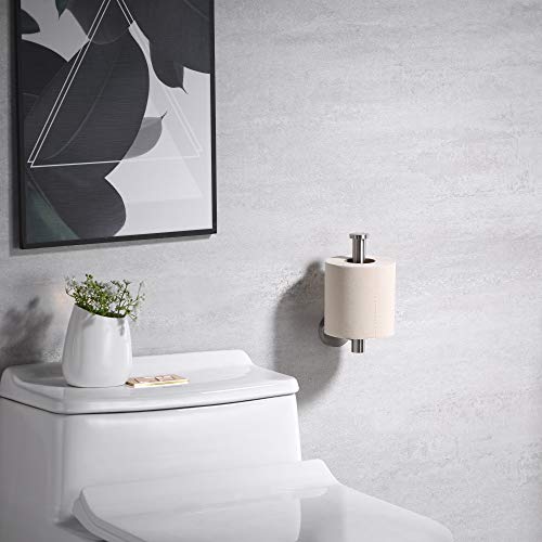 Rainovo Toilet Paper Holder Brushed Nickel Sus304 Stainless Steel Rustproof Wall Mounted Toilet Roll Holder, Modern Tissue Roll Dispenser Round For Bathroom Kitchen Washroom #TOP4