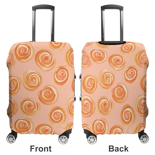 Cinnamon Buns in Peach Travel Luggage Cover for Suitcase 19-32 Inches Elastic Washable Baggage Protector3