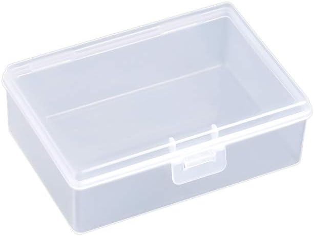 Pandahall 20Pcs Clear Square Bead Storage Container 2.68x1.78x0.83inch Plastic Empty with Hinged Lid for DIY Jewelry Making