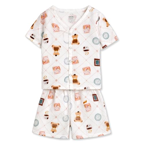Image of The Boo Boo Club Kid'S 100% Muslin Organic Cotton Printed Button Shirt and Short Set | Half Sleeve Shirt | Summerwear Set | Kids Cothing Wear Set