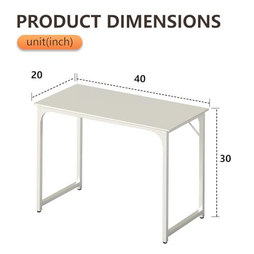 Image of BestOffice Computer Desk,Home Office Desk, Modern Simple Style for Home Office Study Writing (White, 39 Inch)