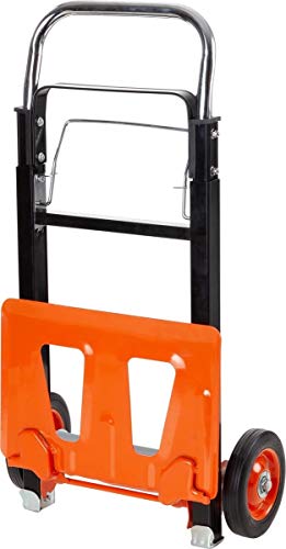Image of BLACK+DECKER BXWT-H305 Aluminium Handtruck, 90kg Load Capacity, Heavy Duty Truck with Rubber Wheels, Telescopic Handle & Foldable Base Plate, Open Dimn: 42.5x38.5x97.5 cm, Folded Dimn: 20x38x70.5 cm