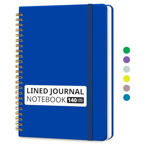 Image of Taja Lined Spiral Notebook for Work, 5.7 inchx7.9 inch Spiral Journal College Ruled