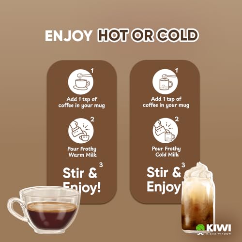 Image of KIWI Kisan Window Vanilla Freeze-Dried Instant Coffee, 50g | 100% Arabica | Sourced from Coorg, Karnataka | Rich Vanilla Flavour & Aroma | Easy Brewing | Premium Instant Coffee