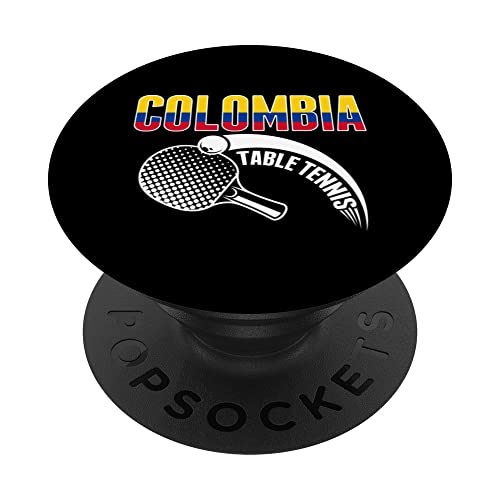 Colombia Table Tennis Lover Support Colombian Ping Pong Team PopSockets Swappable PopGrip, Black
