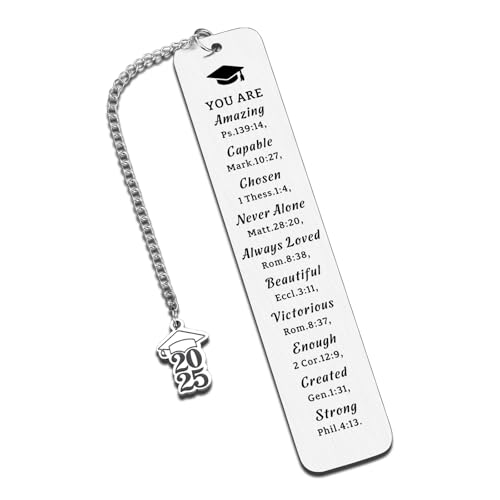 Graduation Bookmark Gifts for Her Him, Class of 2025 Gifts, College High School Master Degree Phd Graduation Gift, Senior 2025, Nursing Graduations Gift for Women, Bulk Christian Bible Verse Bookmarks