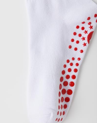 Image of Yawlsow Pilates Grip Socks for Women Yoga Grippy Socks Cute Barre Non Skid Athletic Crew Sticky Sock Workout Hospital