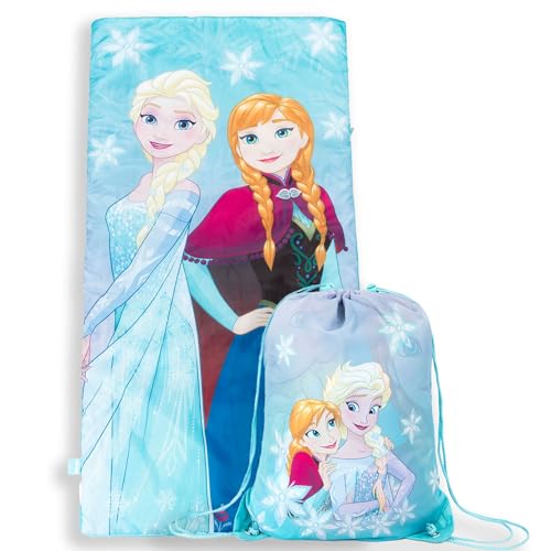 Jay Franco Disney Frozen Sparkle Slumber Sack - Cozy & Warm Kids Lightweight Slumber Bag/Sleeping Bag - Featuring Anna and Elsa (Official Disney Product) by Jay Franco - Used condition - US$24.70