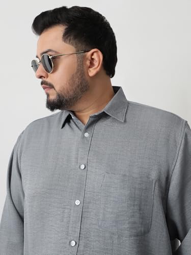 Image of Urbano Plus Men's Linen Blend Full Sleeve Relaxed Fit Casual Solid Shirt