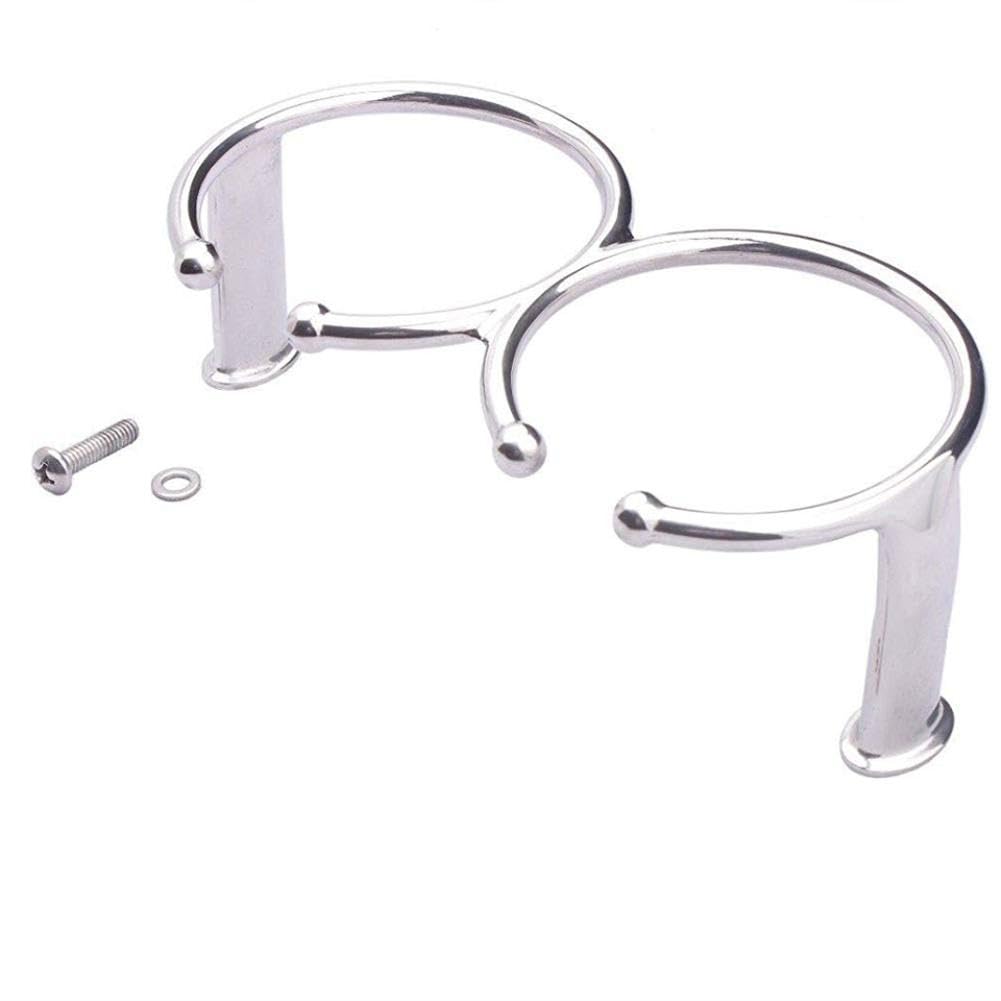 Portabicchieri Ad Anello Doppio In Acciaio Inox 316 Lucidato Compatibile Con Barca Rv Camper