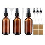 XHPHAPACK 4 oz Small Amber Glass Spray Bottles for Essential Oil Spray bottles Empty Mini Fine Mist Spray Refillable Glass Bottles